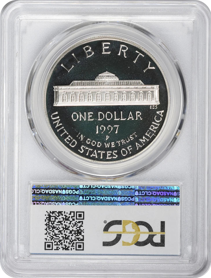1997-P Botanical Silver Commemorative Dollar PR69DCAM PCGS Proof 69 Deep Cameo