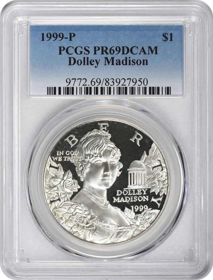 1999-P Dolley Madison Silver Commemorative Dollar PR69DCAM PCGS Proof 69 DC