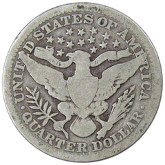 1907 Barber Quarter Circulated Silver 25c Coin Collectible-2