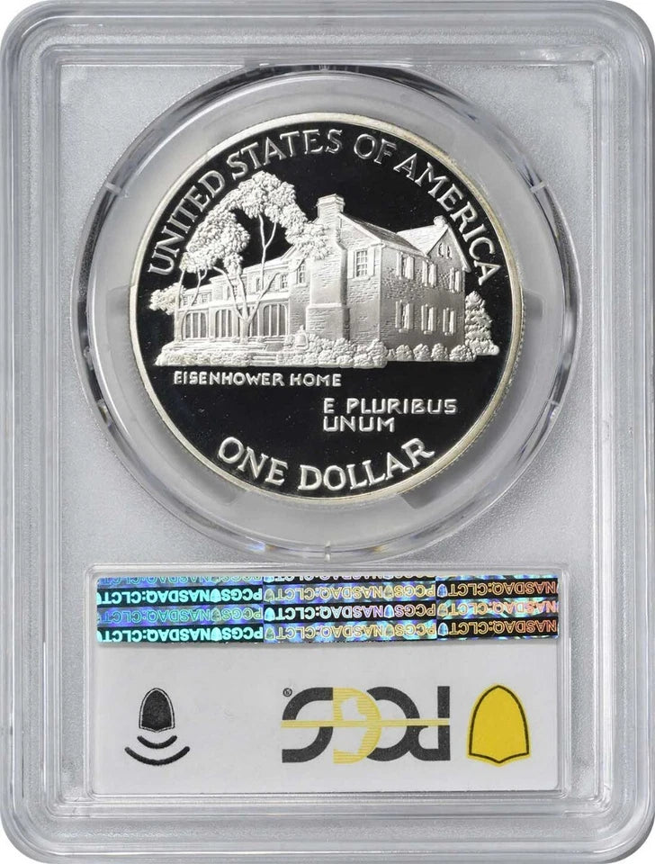 1990-P Eisenhower Ike Silver Commemorative Dollar PR69DCAM PCGS Proof 69 DC