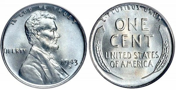 ✯ 1943 Steel Penny WWII Wartime Cents ✯（2）Coins UNC Brilliant Uncirculated BU MS Estate✯-2