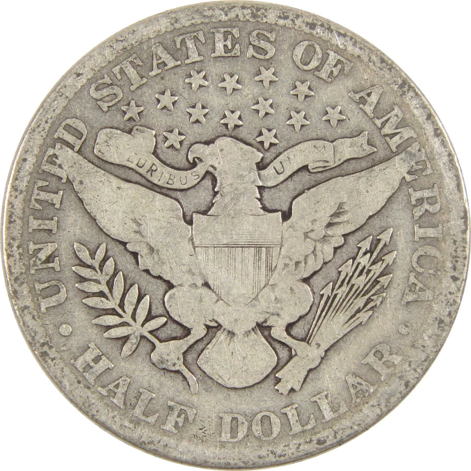 1900 Barber Half Dollar Circulated Silver 50c Coin Collectible-2