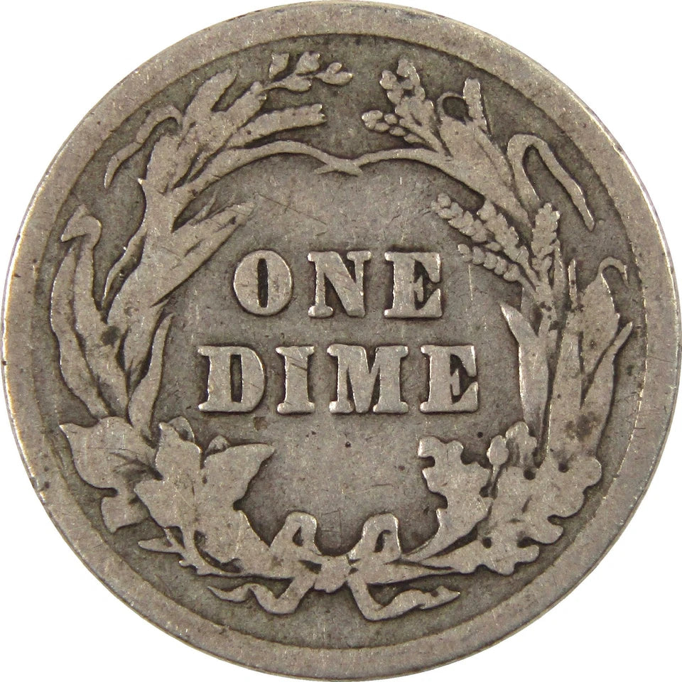 1912 Barber Dime G Good Silver 10c Coin-2
