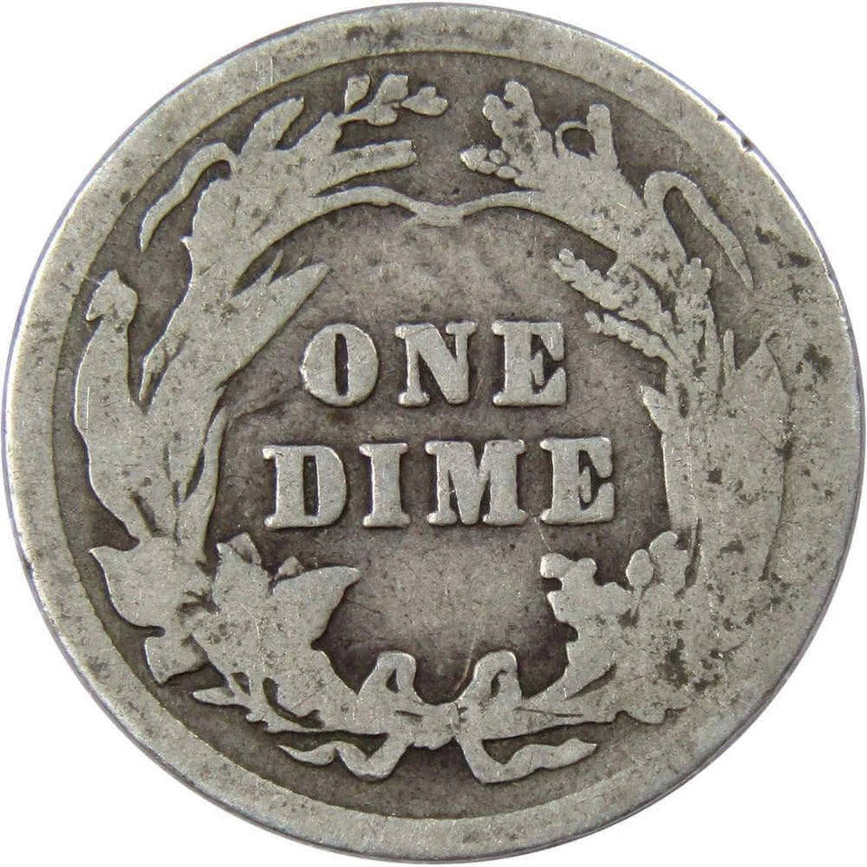 1916 Barber Dime Circulated Silver 10c Coin Collectible-2