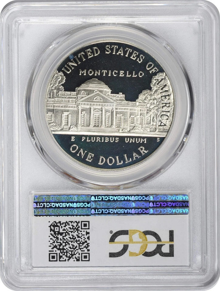 1993-S Jefferson Silver Commemorative Dollar PR69DCAM PCGS Proof 69 Deep Cameo-2