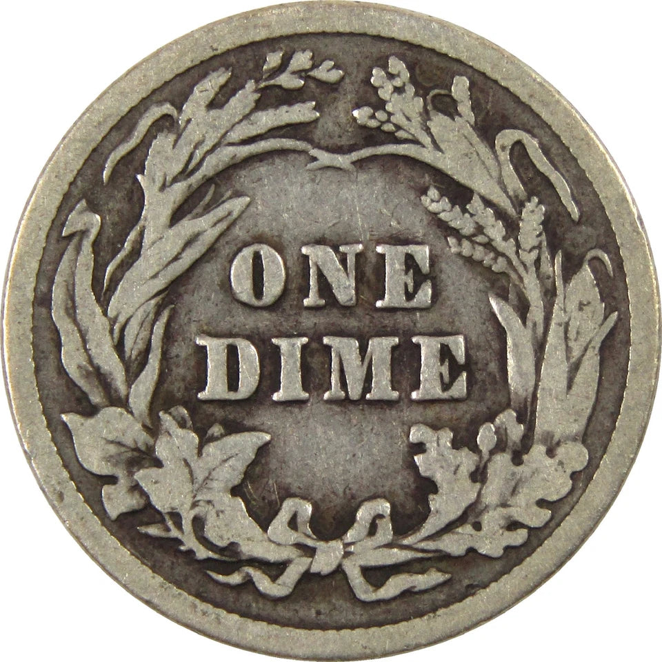 1912 Barber Dime VG Very Good Silver 10c Coin-2