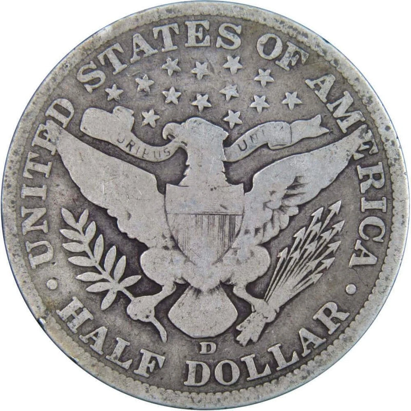 1907 D Barber Half Dollar Circulated Silver 50c Coin Collectible-2
