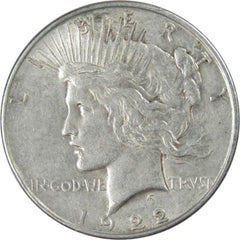 1922 Peace Dollar VF Very Fine 90% Silver $1 US Coin Collectible-1