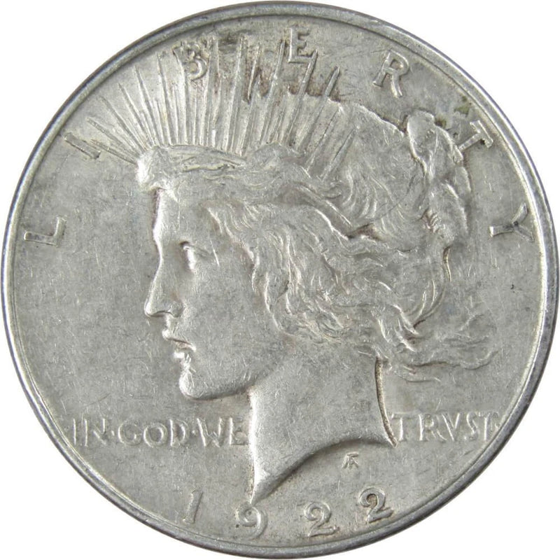 1922 Peace Dollar VF Very Fine 90% Silver $1 US Coin Collectible-1