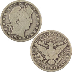 1906 O Barber Half Dollar G Good Silver 50c Coin-3