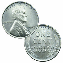 ✯ 1943 Steel Penny WWII Wartime Cents ✯（2）Coins UNC Brilliant Uncirculated BU MS Estate✯-3