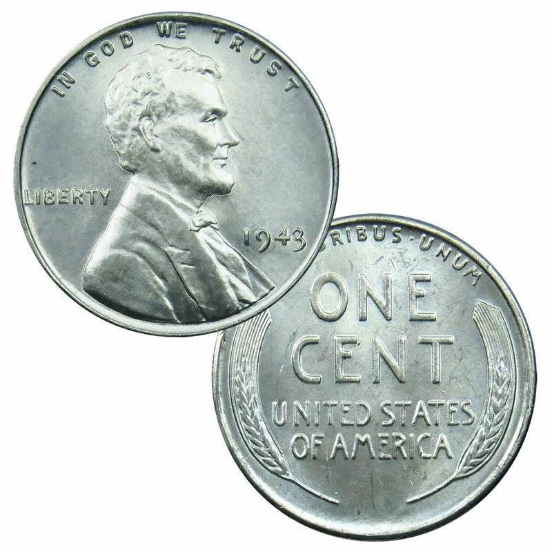 ✯ 1943 Steel Penny WWII Wartime Cents ✯（2）Coins UNC Brilliant Uncirculated BU MS Estate✯-3