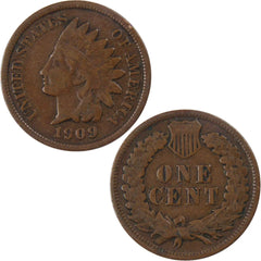 1909 Indian Head Cent G Good Bronze Penny 1c Coin Collectible-3