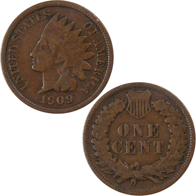 1909 Indian Head Cent G Good Bronze Penny 1c Coin Collectible-3