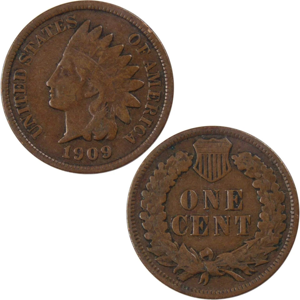 1909 Indian Head Cent G Good Bronze Penny 1c Coin Collectible-3