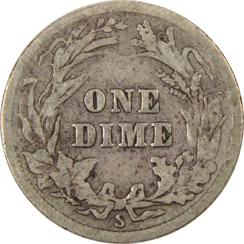 1916 S Barber Dime G Good Silver 10c Coin-2