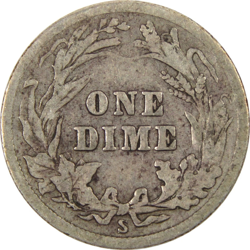 1916 S Barber Dime G Good Silver 10c Coin-2