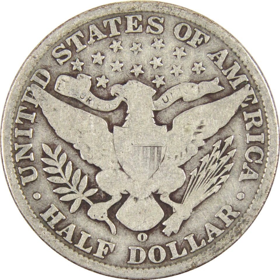 1907 O Barber Half Dollar G Good Silver 50c Coin-2