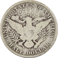 1907 O Barber Half Dollar G Good Silver 50c Coin-2