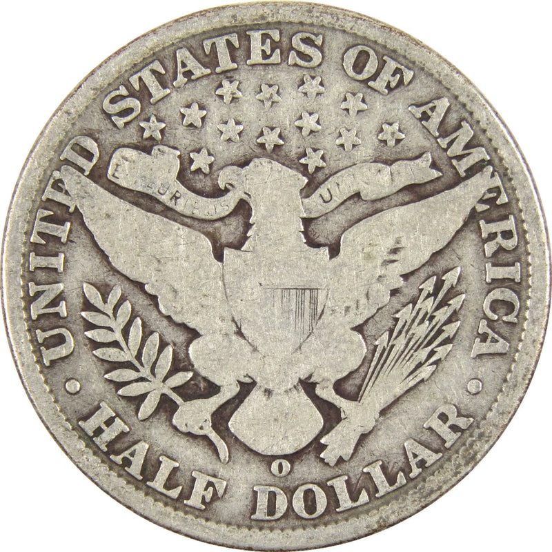 1907 O Barber Half Dollar G Good Silver 50c Coin-2
