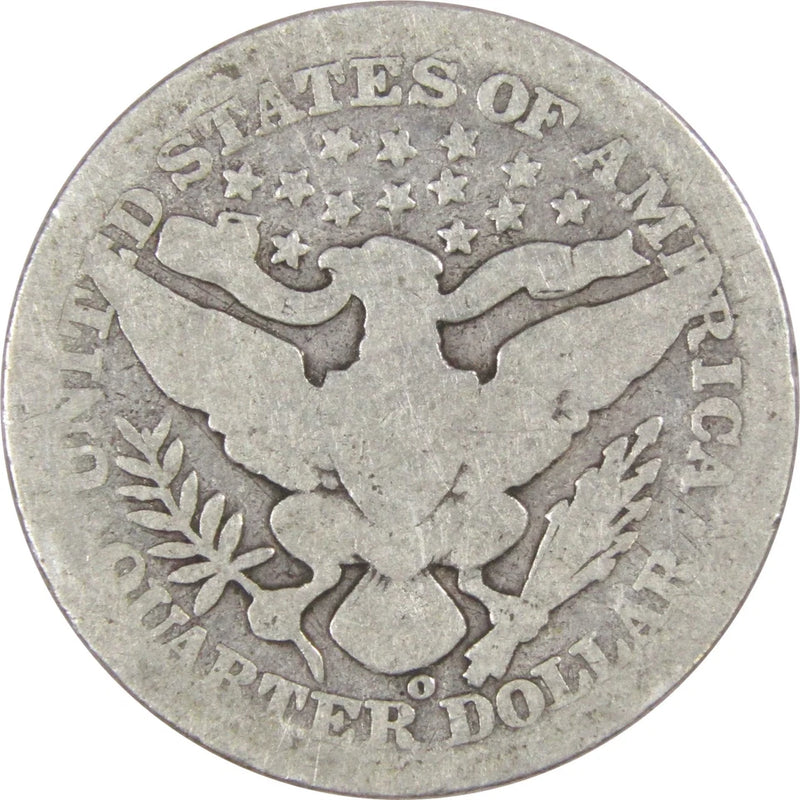 1908 O Barber Quarter Circulated Silver 25c Coin Collectible-2