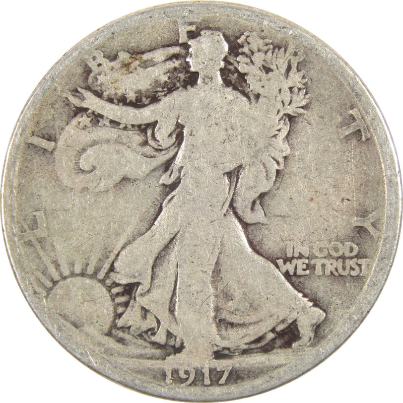 1917 Liberty Walking Half Dollar G Good Silver 50c Coin-1