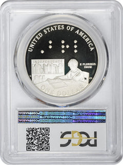 2009-P Louis Braille Silver Commemorative Dollar PR69DCAM PCGS Proof 69 Deep Cam-2