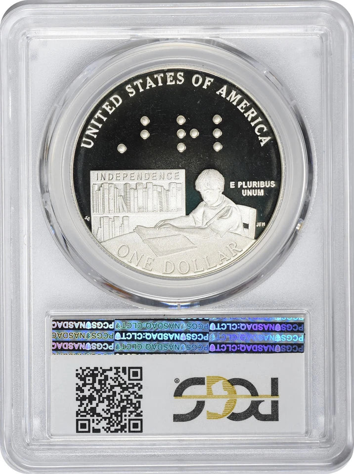 2009-P Louis Braille Silver Commemorative Dollar PR69DCAM PCGS Proof 69 Deep Cam