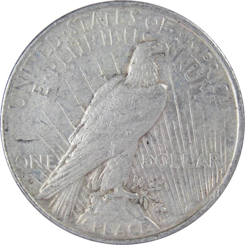 1922 D Peace Dollar VF Very Fine 90% Silver $1 US Coin Collectible-2