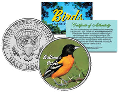 BALTIMORE ORIOLE BIRD JFK Kennedy Half Dollar US Colorized Coin-1