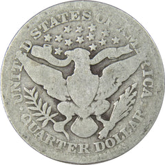 1909 Barber Quarter Circulated Silver 25c Coin Collectible-2