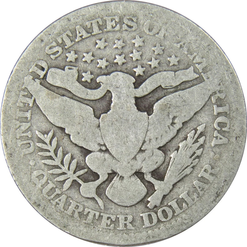 1909 Barber Quarter Circulated Silver 25c Coin Collectible-2
