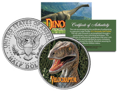 VELOCIRAPTOR * Collectible Dinosaur * JFK Kennedy Half Dollar US Colorized Coin-1