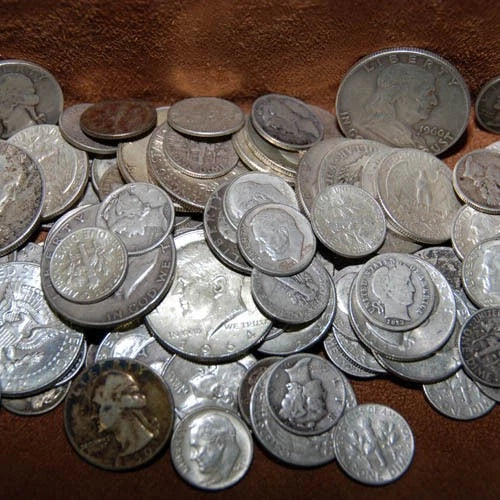 90% PLATA - LOTE DE MONEDAS DE EE. UU. DE 1/2 ONZA, MEDIOS DÓLARES, CUARTOS DE CADUCIDAD, MONEDAS DE DIEZ MONEDAS, MEZCLA CIRCULAR-1
