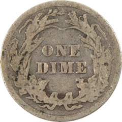 1909 Barber Dime Circulated Silver 10c Coin Collectible-2
