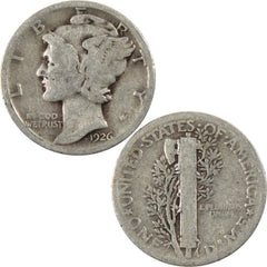 1926 Mercury Dime G Good Silver 10c Coin-3