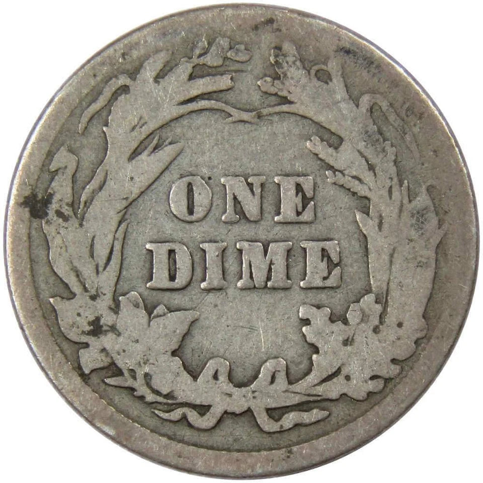 1913 Barber Dime Circulated Silver 10c Coin Collectible-2