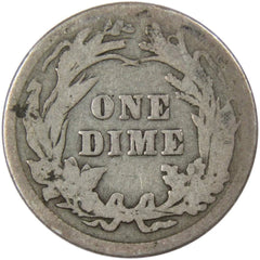 1913 Barber Dime Circulated Silver 10c Coin Collectible-2