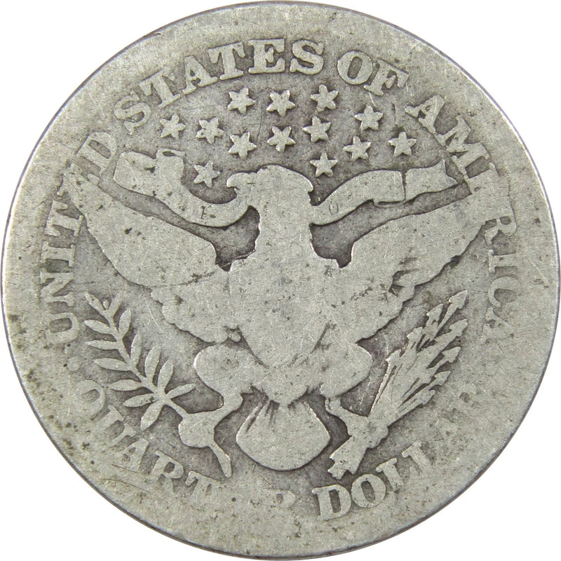 1916 Barber Quarter Circulated Silver 25c Coin Collectible-2