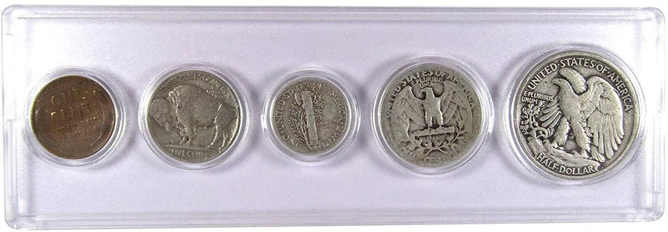 1935 Year Set 5 Coins in Circulated or Better Condition Collectible Gift Set-2