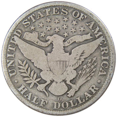 1915 D Barber Half Dollar G Good 90% Silver 50c US Type Coin Collectible-2