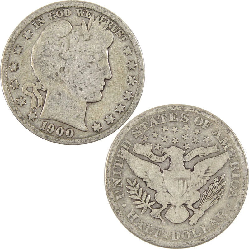 1900 Barber Half Dollar Circulated Silver 50c Coin Collectible-3