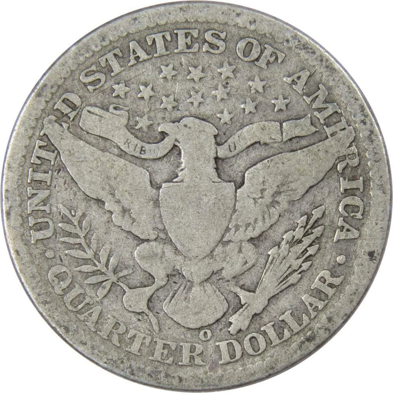 1907 O Barber Quarter Circulated Silver 25c Coin Collectible-2
