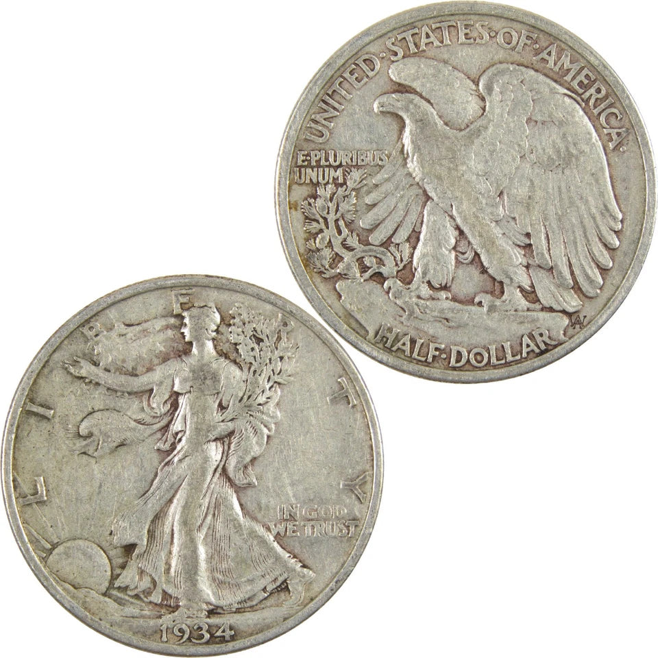 1934 Liberty Walking Half Dollar VF Very Fine Silver 50c Coin-4