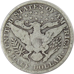 1908 D Barber Half Dollar G Good 90% Silver 50c US Type Coin Collectible-2