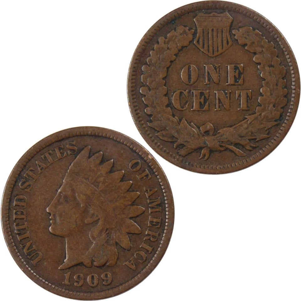 1909 Indian Head Cent G Good Bronze Penny 1c Coin Collectible-4