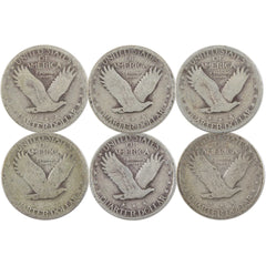 1925-1930 Standing Liberty Silver Quarter Circulated 6 Coin Set-2