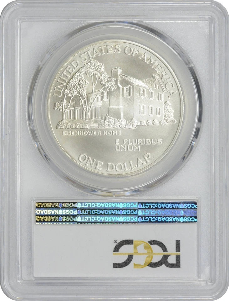 1990-W Eisenhower Ike Silver Commemorative Dollar MS70 PCGS Mint State 70