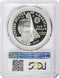 1992-P Columbus Silver Commemorative Dollar PR69DCAM PCGS Proof 69 Deep Cameo-2