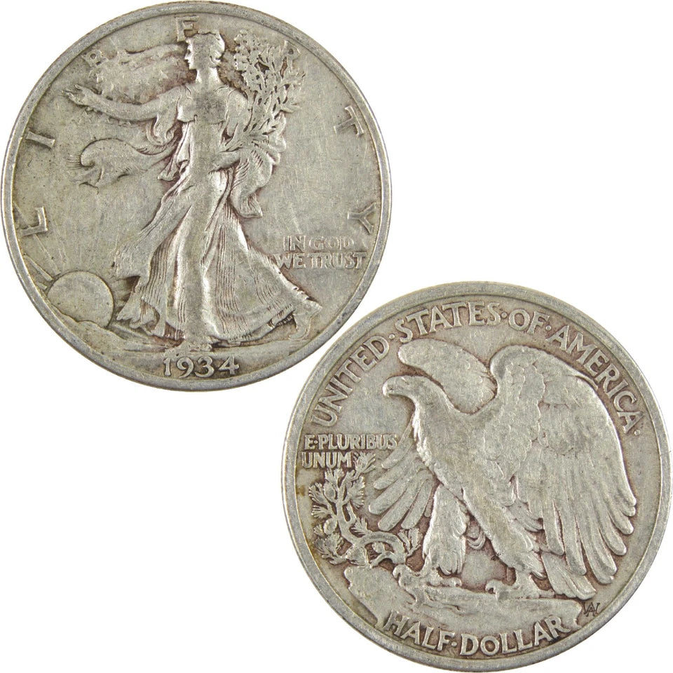 1934 Liberty Walking Half Dollar VF Very Fine Silver 50c Coin-3